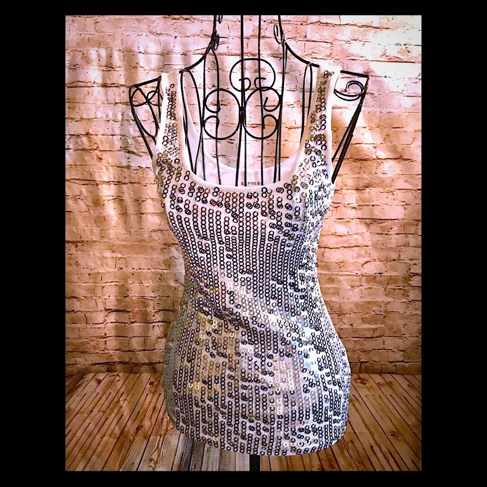 Express sequin tank top